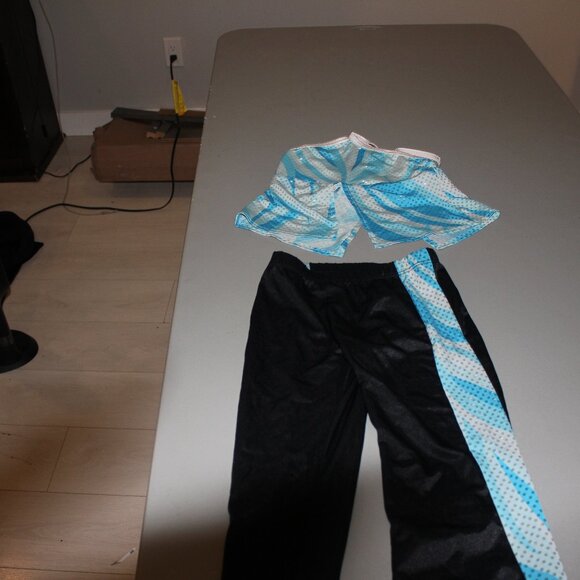 Black & Blue Algy Custom 2 Pcs Dance Costume  Size Small - Picture 1 of 8